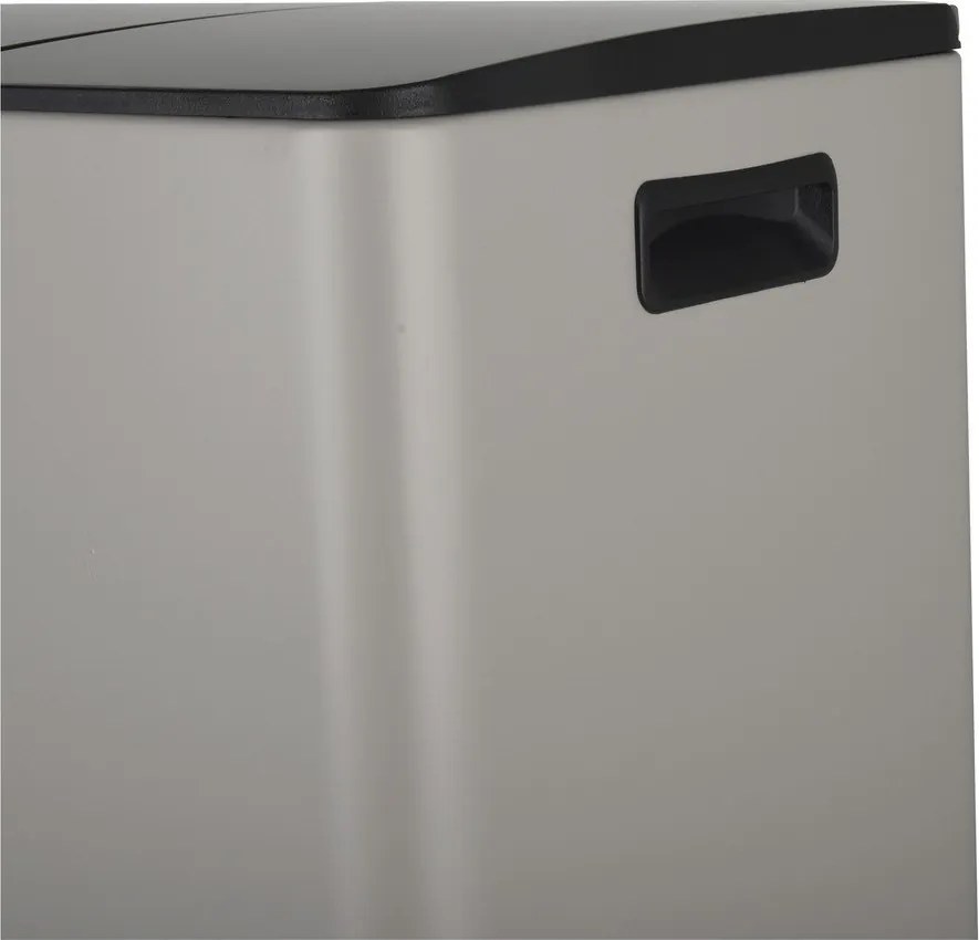 Cestino per la spazzatura grigio tortora in acciaio per raccolta differenziata/con pedale 2x30 l Aliya – Spirella