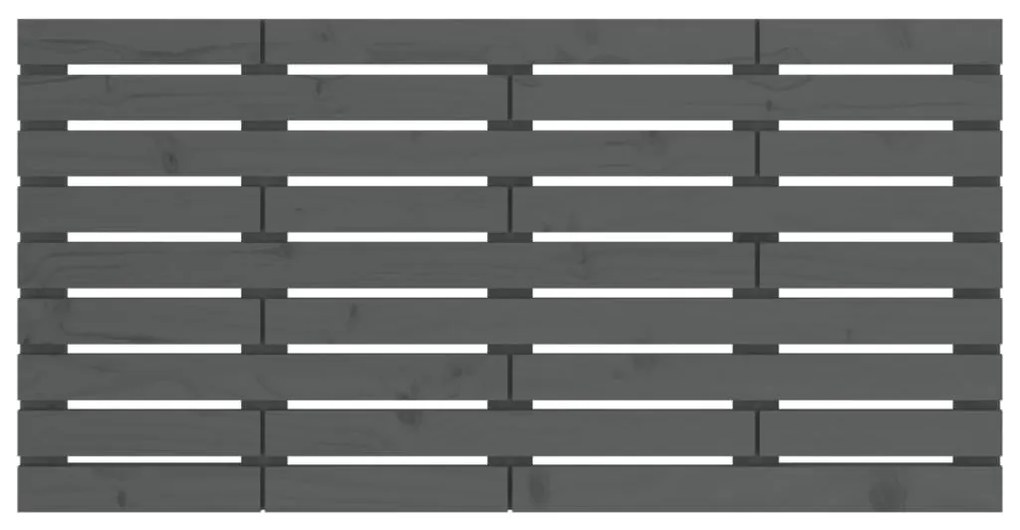 Testiera da parete grigia 156x3x63 cm in legno massello di pino