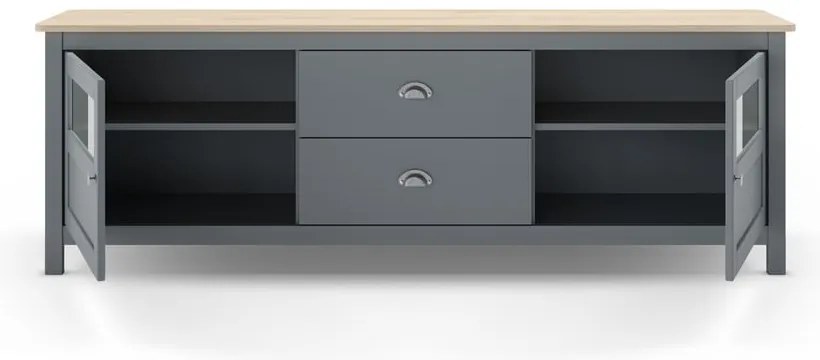 Mobile TV verde polveroso in pino massiccio 180x59x40 cm Misti – Marckeric