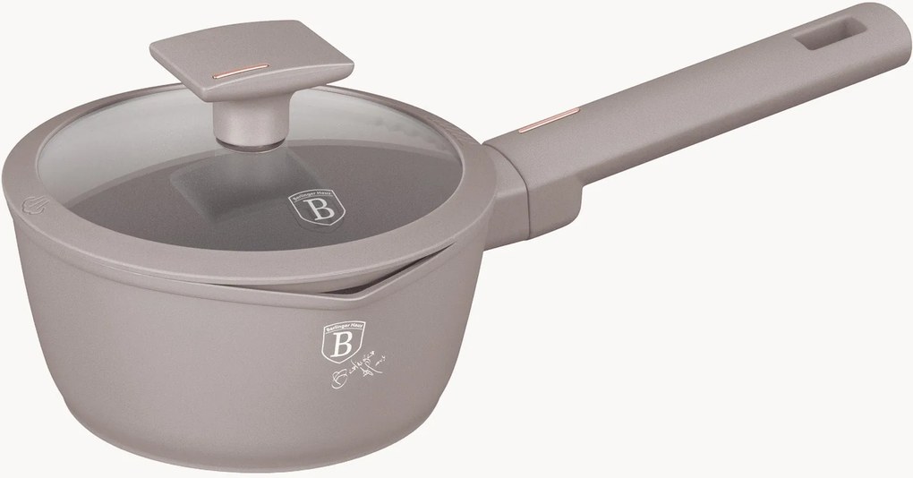 Pentolino con rivestimento antiaderente e coperchio Taupe Collection