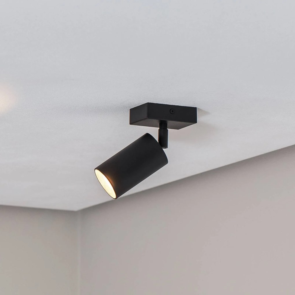 Argon Faretto da soffitto Sado nero acciaio regolabile a 1 luce angolare