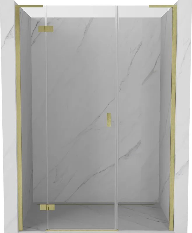 Mexen Mist-H L porta doccia a battente sinistra 150 cm, trasparente, oro spazzolato - 8A5L-150-001-55-00-L
