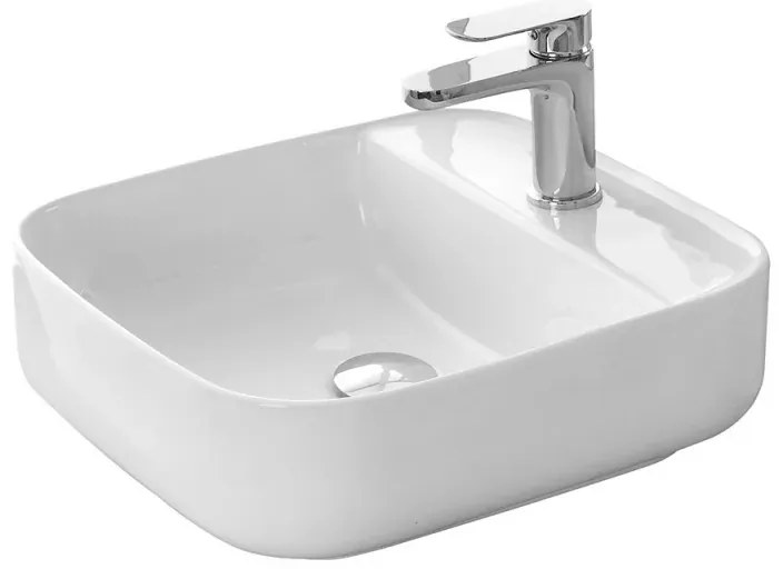 Lavandino da appoggio 39x39 cm in ceramica lucida con angoli tondi