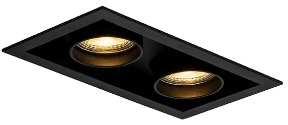 Faretto da incasso moderno nero orientabile 2 luci - Roof