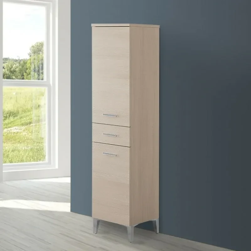 Colonna bagno dappoggio H 153,5 cm larice con 2 ante e cassetto Desya