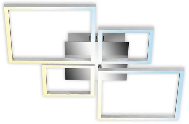 Plafoniera LED Frame argento IP20 cct da bianco caldo al bianco neutro, 4000 lumen BRILONER