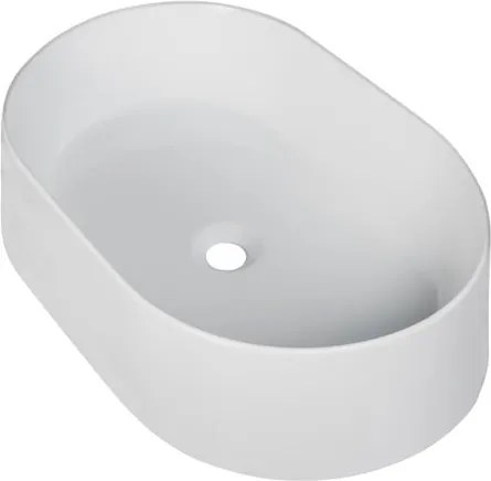 Lavabo da appoggio COVER ovale in ceramica L 60 x H 11.5 x P 40 cm bianco satinato piletta non inclusa
