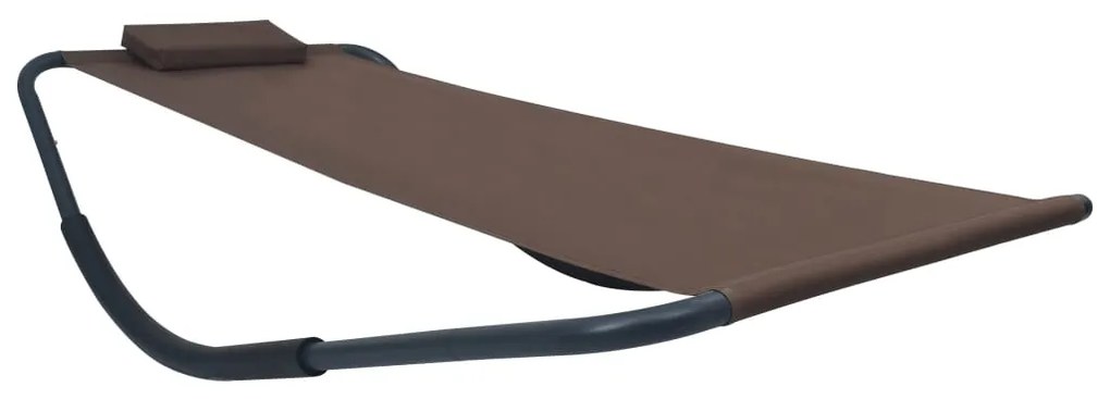 Lettino Da Giardino Marrone 200x90 Cm İn Acciaio /