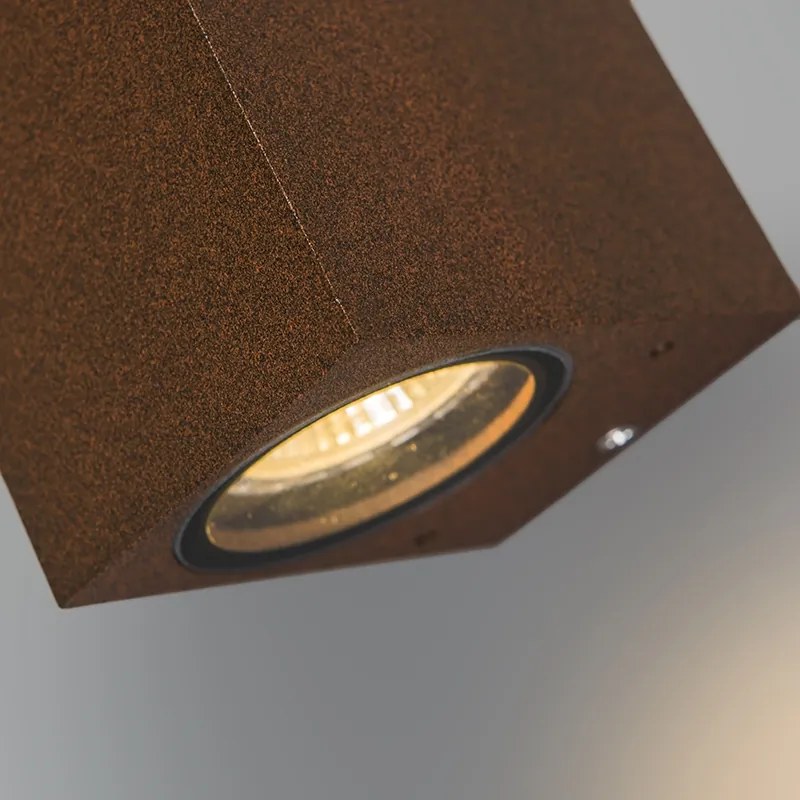Set di 2 lampade da parete industriali marrone ruggine 2 luci IP44 - Baleno
