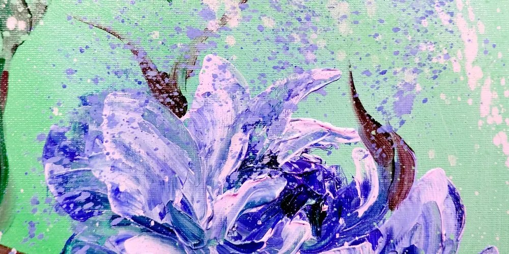 Quadro su tela – Peonie dipinte in versione moderna