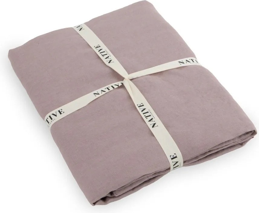 Set copripiumino e federa rosa polveroso in lino per letto singolo 135x200 cm Blush – Native Natural