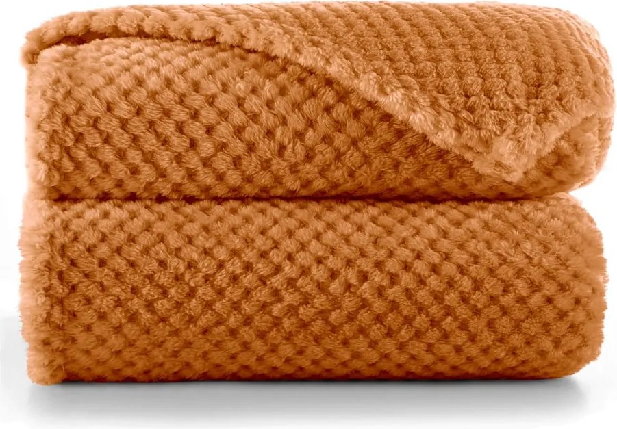 Coperta in microfibra arancione scuro, 220 x 240 cm Henry - DecoKing