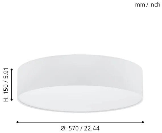 Eglo 97611 - Plafoniera PASTERI 3xE27/25W/230V 57 cm