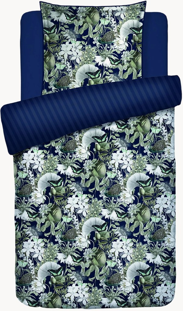 Set copripiumino in raso di cotone Jardin Orné, varie misure