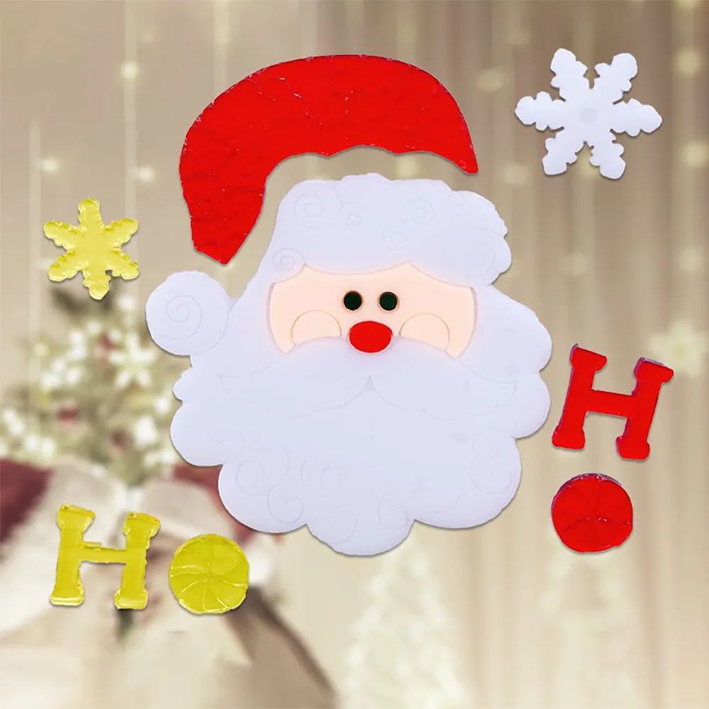 Stickers Gel Babbo Natale OH OH OH adesivo di Natale per finestre Wisdom