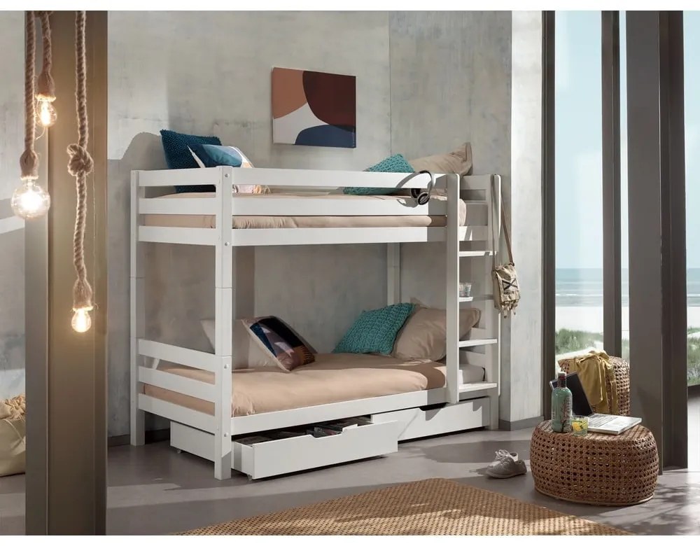 Cassetti bianchi sotto il letto dei bambini 2 pezzi Pino - Vipack