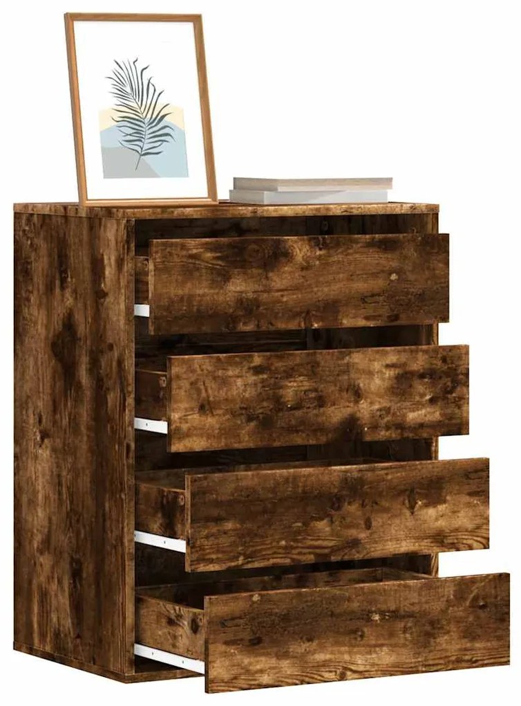Cassettiera Angolare Rovere Fumo 60x41x76cm Legno Multistrato /