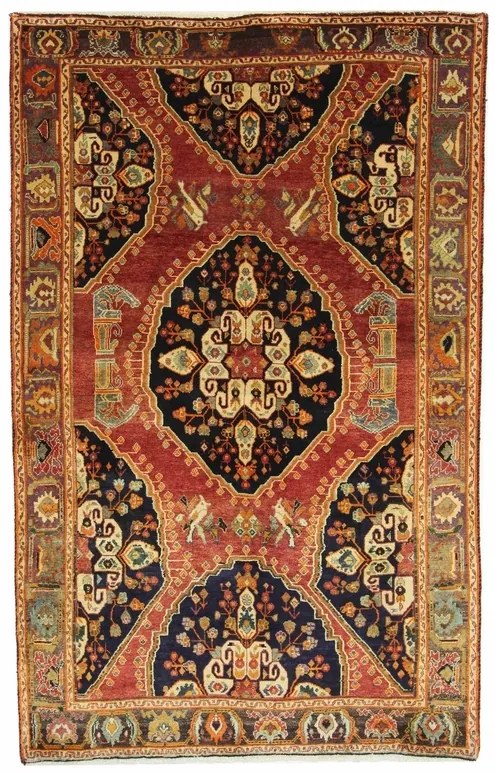 Gashghai Tappeto 250x160 Rosso (Iran) Annodato A Mano