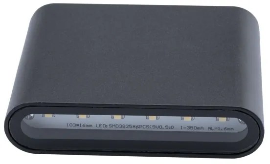 Applique a LED da esterno FLOW 2xLED/3W/230V IP54 nero