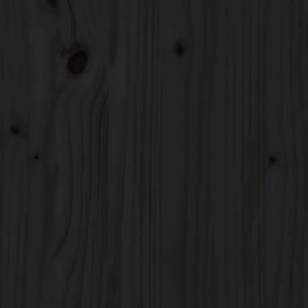 Testiera per letto nera 141x4x100 cm in legno massello di pino