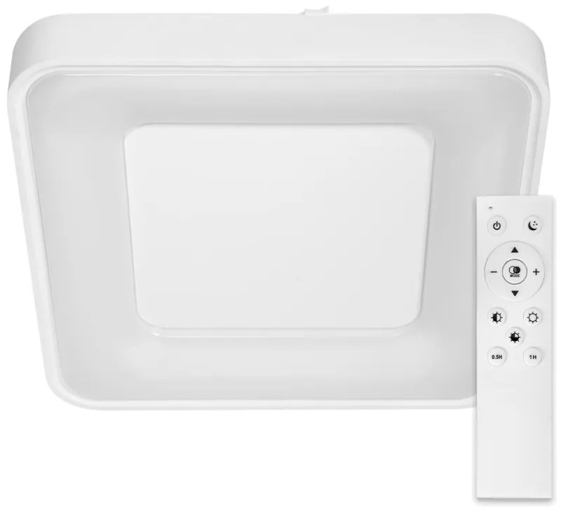 Plafoniera LED Quadrata 72W Ø480mm CCT Dimmerabile + Telecomando, Bianca Colore Bianco Variabile CCT