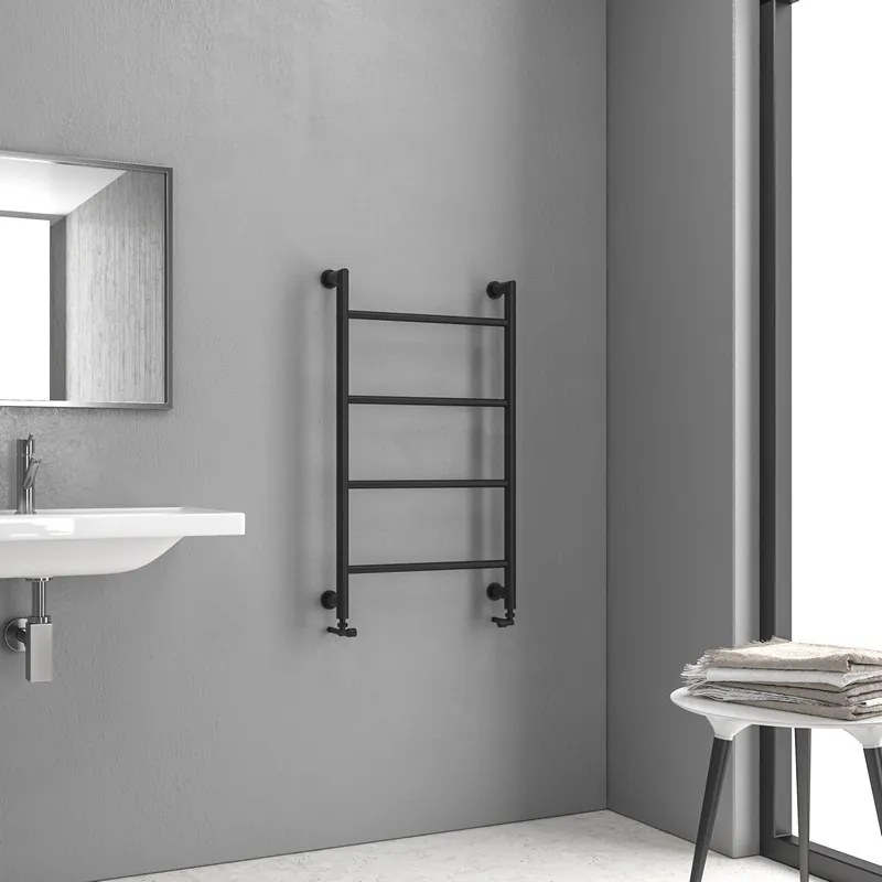 Kamalu - termoarredo scaldasalviette 900x560mm nero opaco kam-d6009n