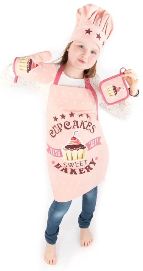 Set da cucina in cotone per bambini 4 pz Cupcakes - Tiseco Home Studio