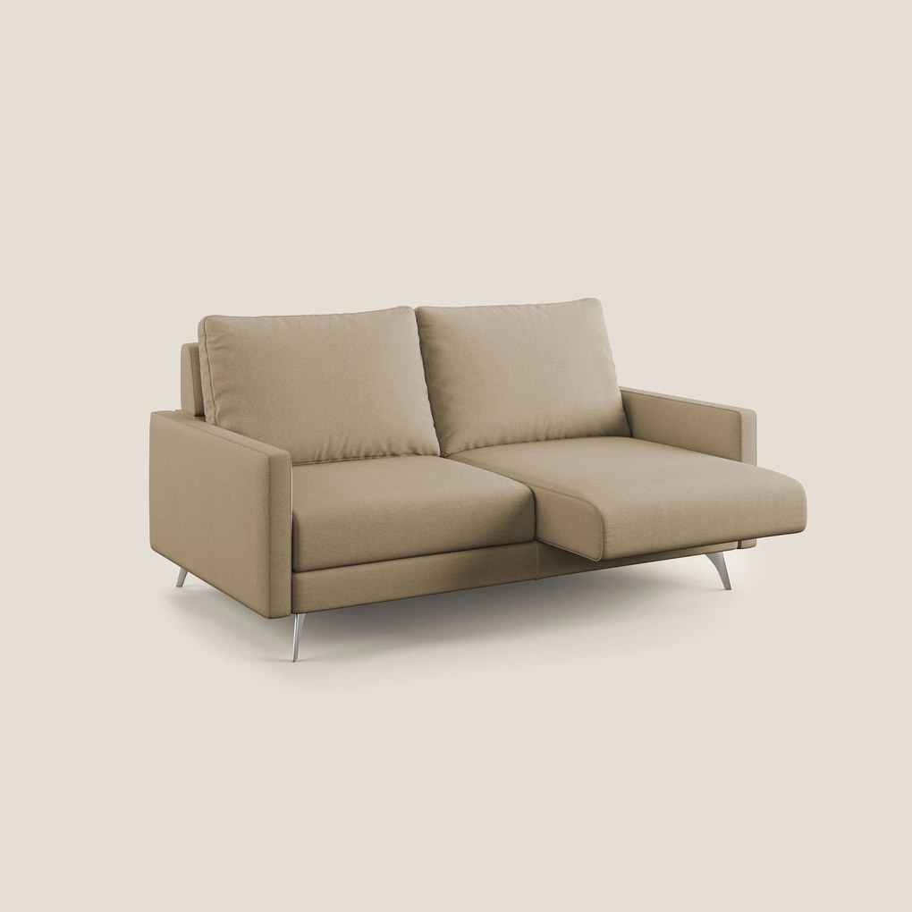 Klimt divano con sedute allungabili e schienali in piuma d'oca in tessuto smacchiabile T05 beige