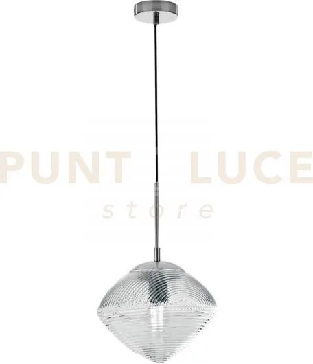 Lampadario a sospensione greenwich prisma cromo e acquamarina 1 luc...