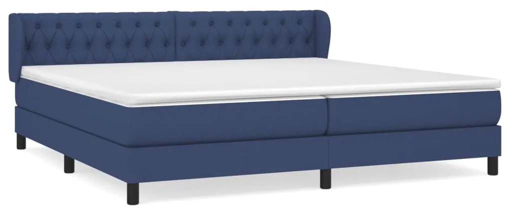 Giroletto a molle con materasso blu 200x200 cm in tessuto