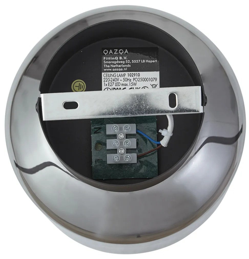 Plafoniera moderna nera con vetro fumé - Stiklo