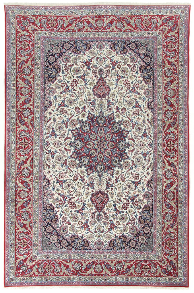 Isfahan Tappeto 200 x 300 (Iran) Annodato A Mano