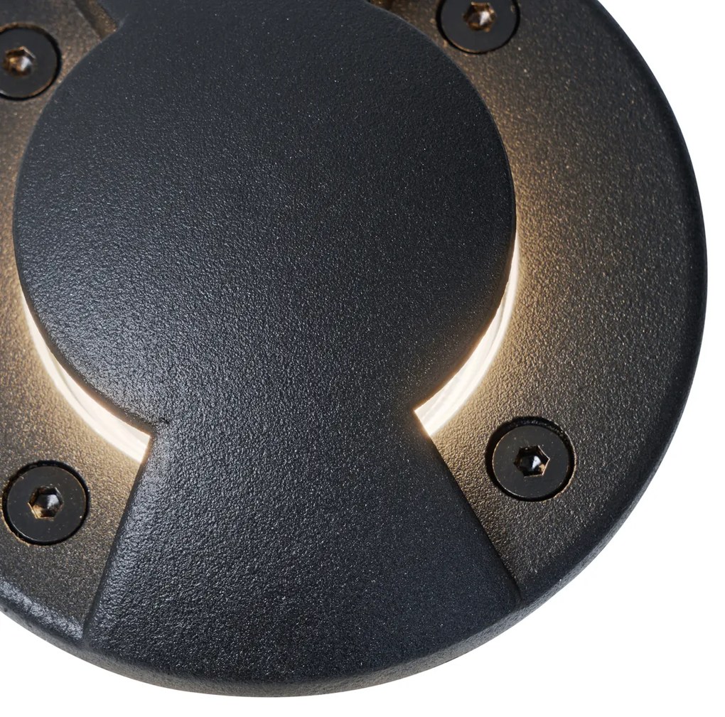 Faretto da terra moderno nero GU10 50mm 2 luci effetto IP65 - Cellar