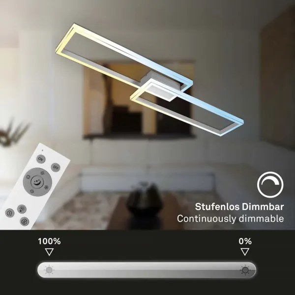 Briloner 3761019 - Plafoniera LED dimmerabile LED/45W/230V 2700-6500K + telecomando, cromo opaco