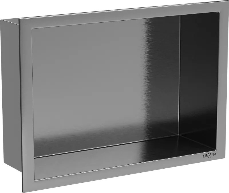 Mexen X-Wall-R mensola ad incasso con flangia 30 x 20 cm, grigio canna di fucile spazzolato - 19E0302010