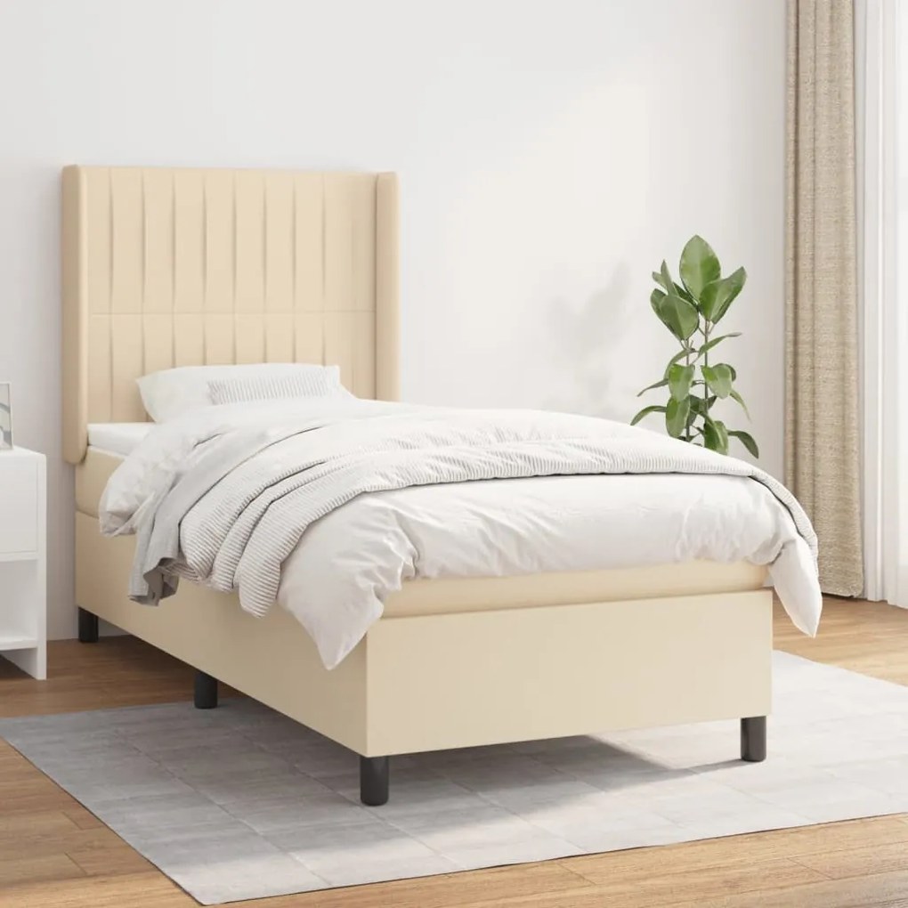 Giroletto A Molle Con Materasso Crema 100x200 Cm İn Tessuto /