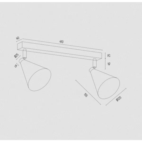 Argon 7147 - Faretto LUCINDA 2xE14/7W/230V nero/oro
