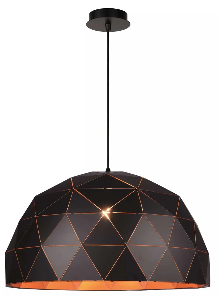 Lucide Lampada a sospensione con diffusore a cupola in metallo dal design moderno Otona - 60W NERO