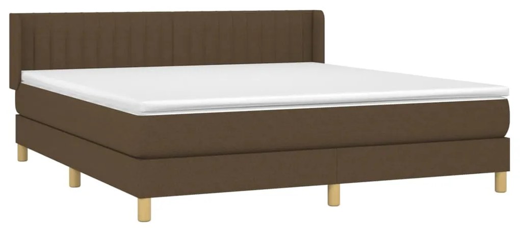 Giroletto a molle con materasso marrone scuro 180x200cm tessuto