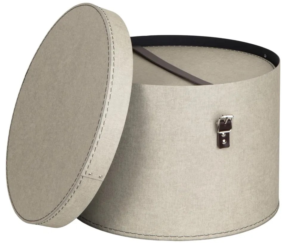 Scatole in set con coperchio beige in cartone 2 pz ø 37,5x25 cm Rut Canvas Paper Laminate – Bigso