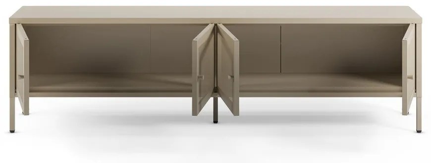 Mobile TV color crema in metallo 160x50x35 cm Fayna – Marckeric