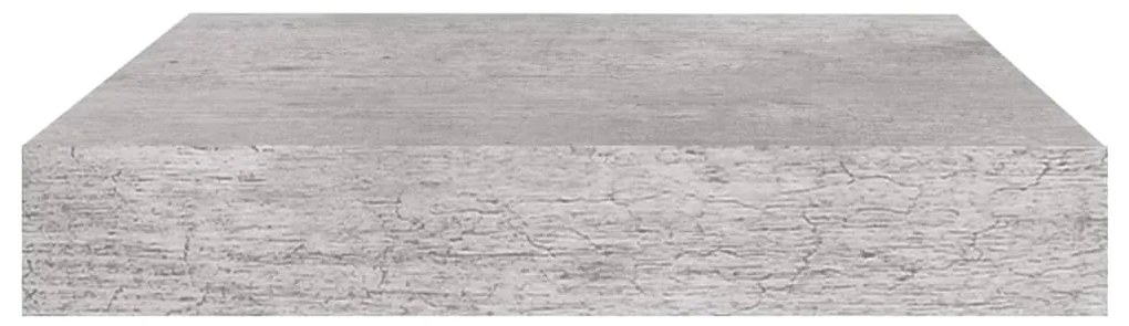 Mensole a muro 4 pz grigio cemento 23x23,5x3,8 cm in mdf