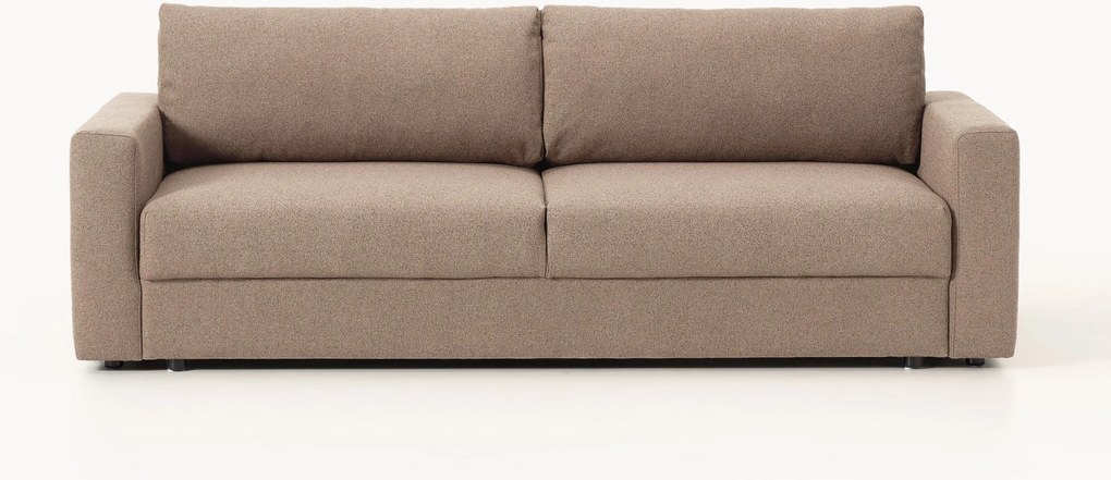 Divano letto 3 posti in bouclé con vano contenitore Tasha