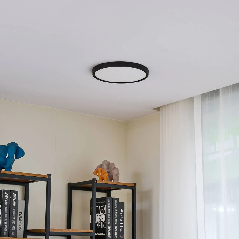 Plafoniera a LED Pravin Lindby, Nero, Soggiorno / Sala da pranzo, Plastica, Moderno, Plafoniera LED