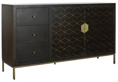 Credenza DKD Home Decor Nero Dorato Marrone scuro 160 x 40 x 90 cm