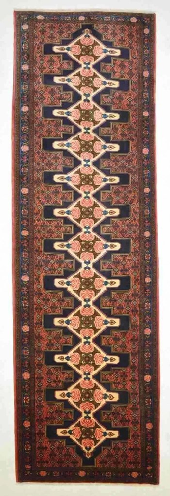 Sanandaj Tappeto 110 x 360 Rosso (Iran) Annodato A Mano