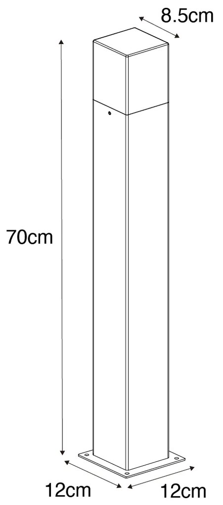 Lampada da esterno a stelo intelligente antracite 70 cm incl. Wifi P45 - Denmark