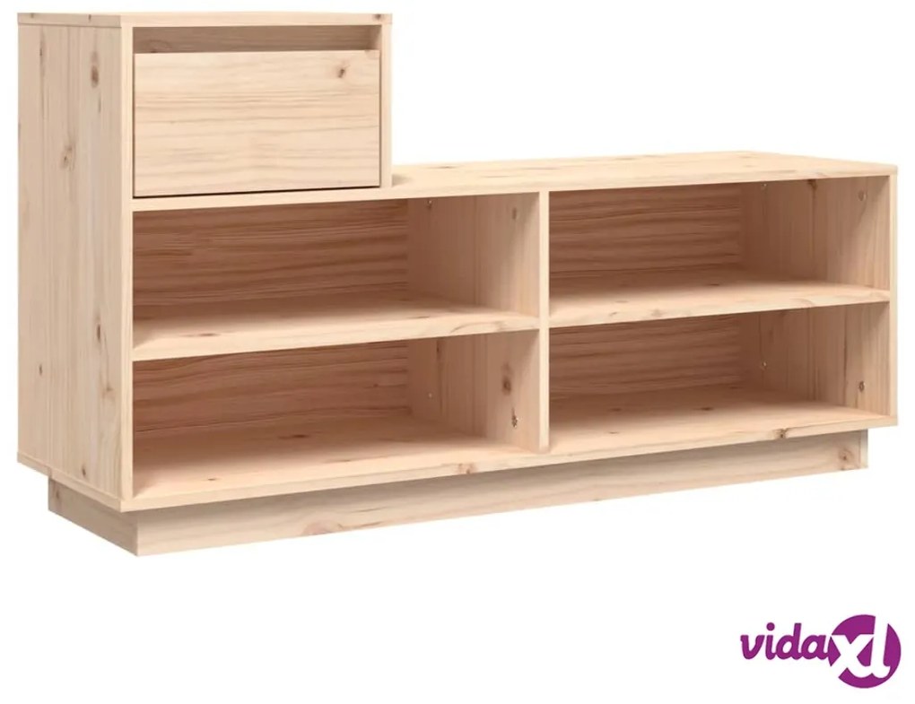 vidaXL Scarpiera 110x34x61 cm in Legno Massello di Pino