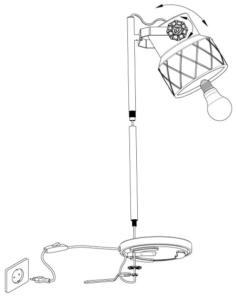 Eglo 39857 - Lampada da tavolo HILCOTT 1xE27/40W/230V