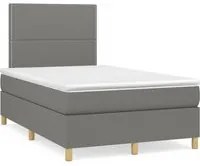 Letto a Molle Materasso e LED Grigio Scuro 120x190cm in Tessuto 3270240